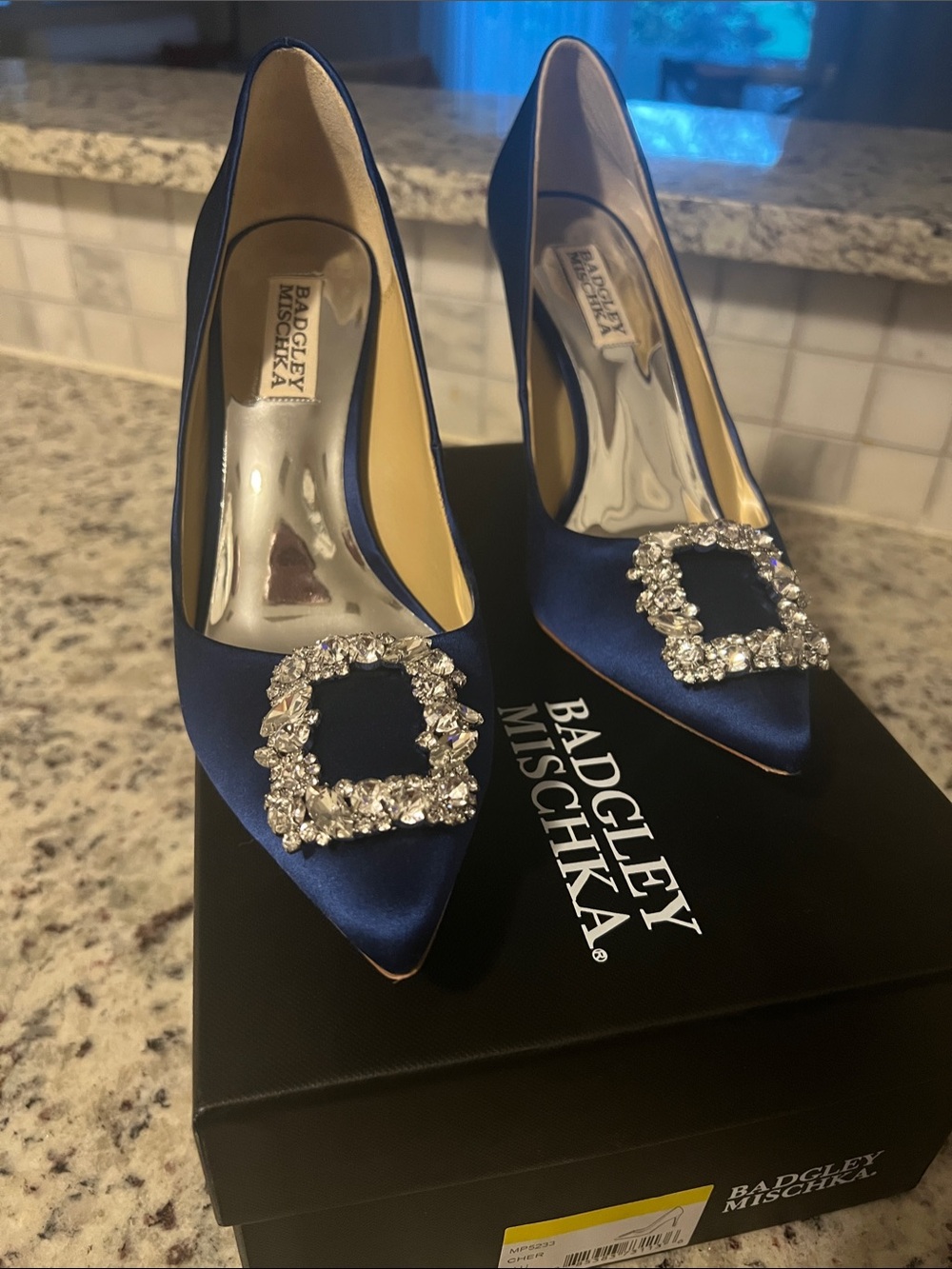 Badgley Mischka Cher Royal Blue Satin Pump Carrie Bradshaw Inspired 8